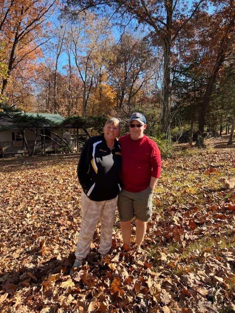 Deanna on the farm property